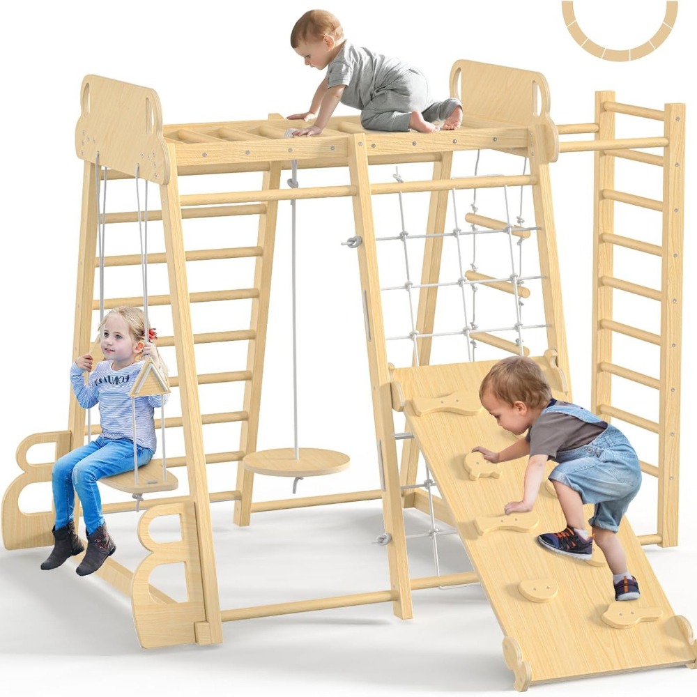 Kids Outdoor Swing And Slide - 실내 정글짐 9-in-1 놀이터 어린이용 등반