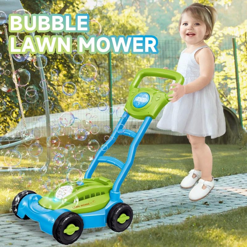 Kids Outdoor Lawn Mower - 카트형 버블 머신 잔디깎이 물총 장난감,