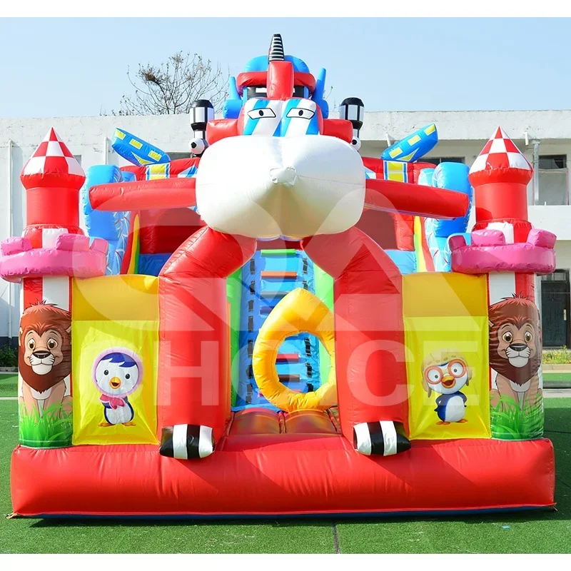 Kids Outdoor Jumping Castle - 야외용 에어바운스 로봇 점핑 바운서 4x6m