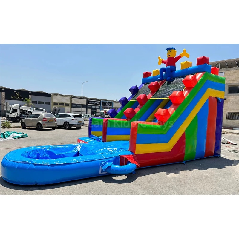 Kids Outdoor Jumping Castle - 빌딩 블록 상업용 풍선 슬라이드 장난감