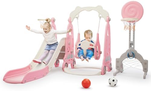Kids Outdoor Swing And Slide - 6 in 1 유아용 슬라이드 및