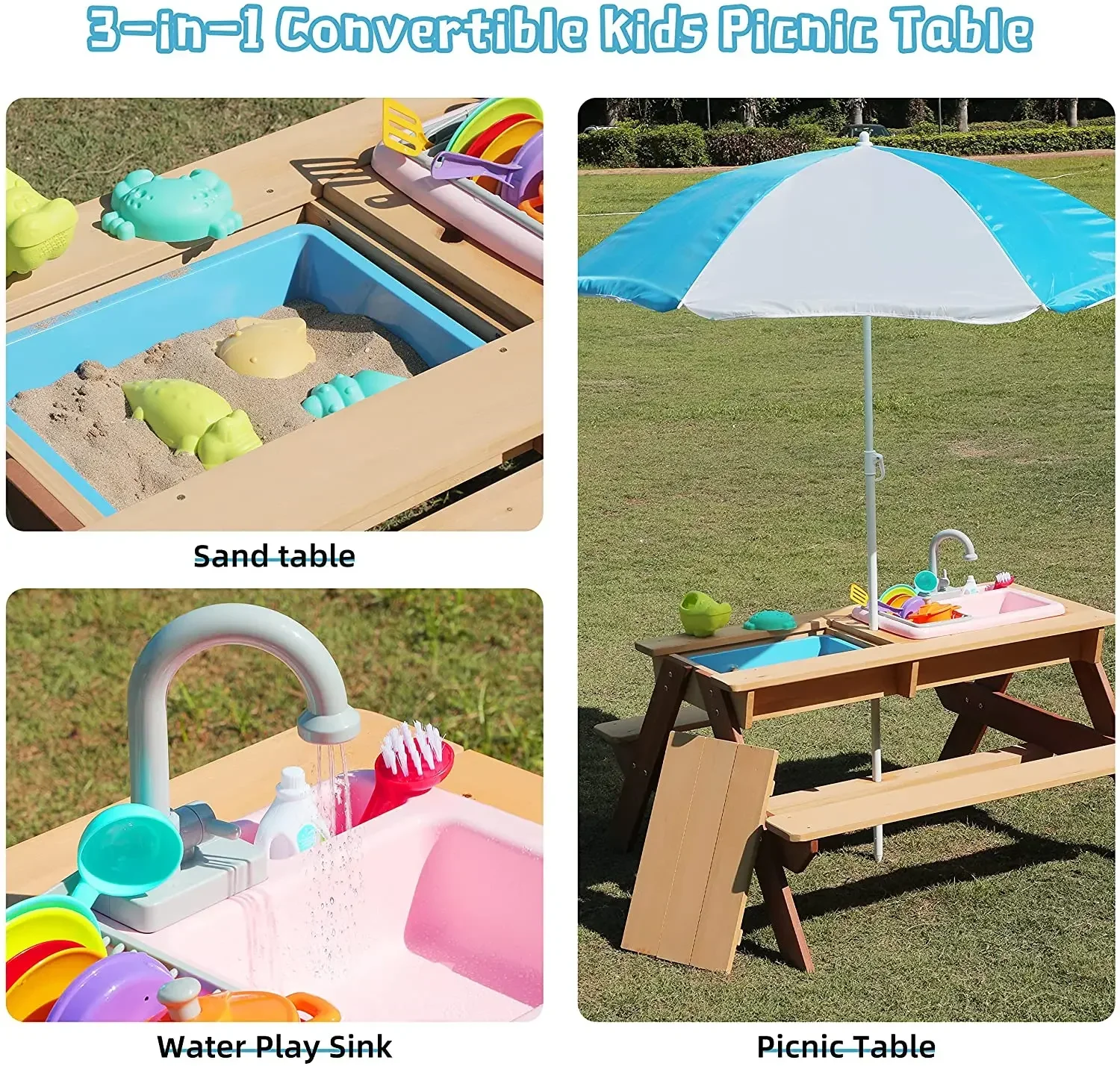 # 어린이 피크닉 테이블 야외 파티오 식탁 나무 활동  - Kids Outdoor Dining Table 리뷰 및 가격