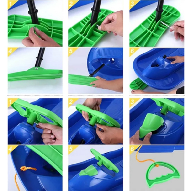 어린이용 스노우 썰매, 스티어링 휠과 브레이크 포함,  - Kids Unique Outdoor Toys 리뷰 및 가격