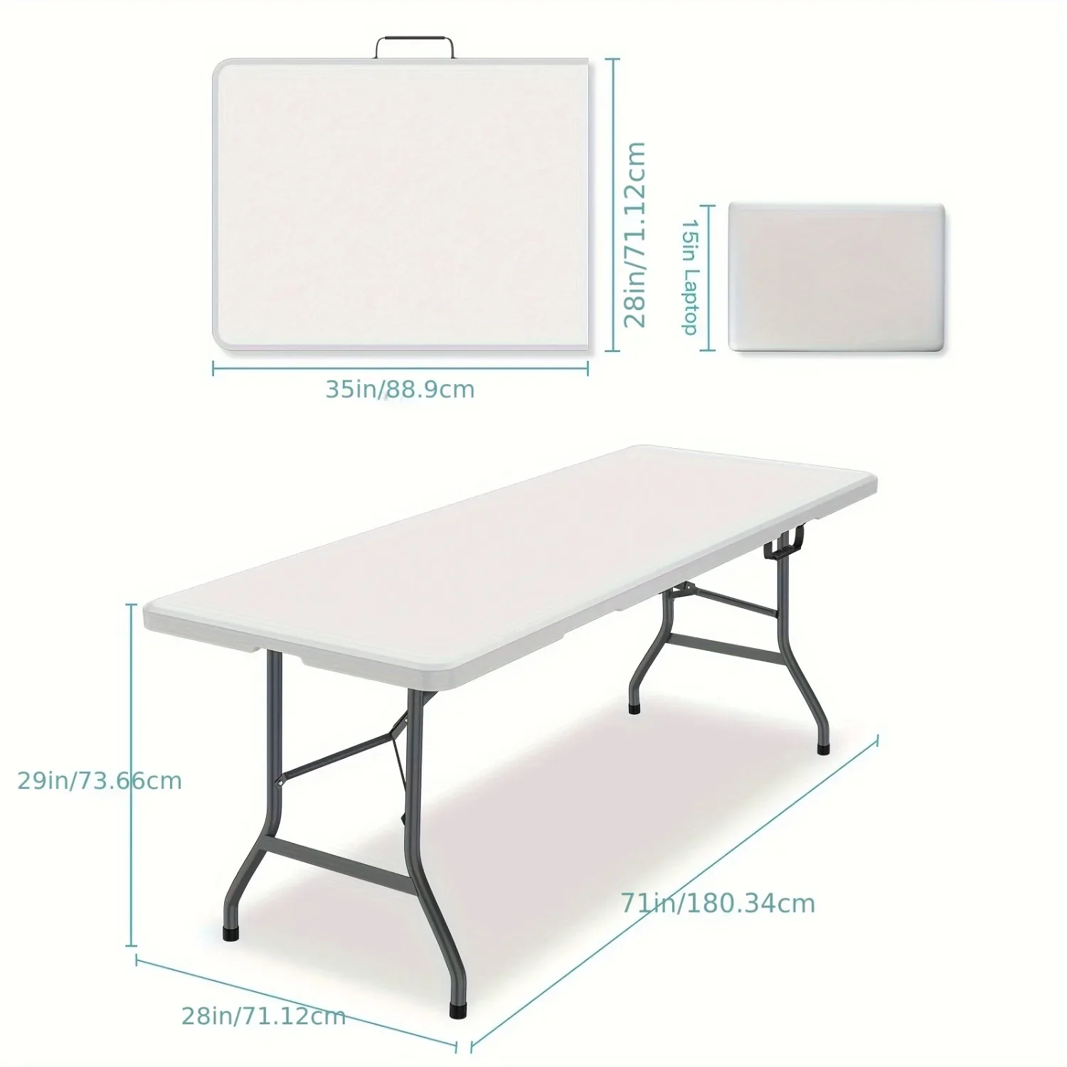 6피트(1.8m) 넓은 플라스틱 접이식 테이블, 견고한 - Kids Outdoor Dining Table 리뷰 및 가격