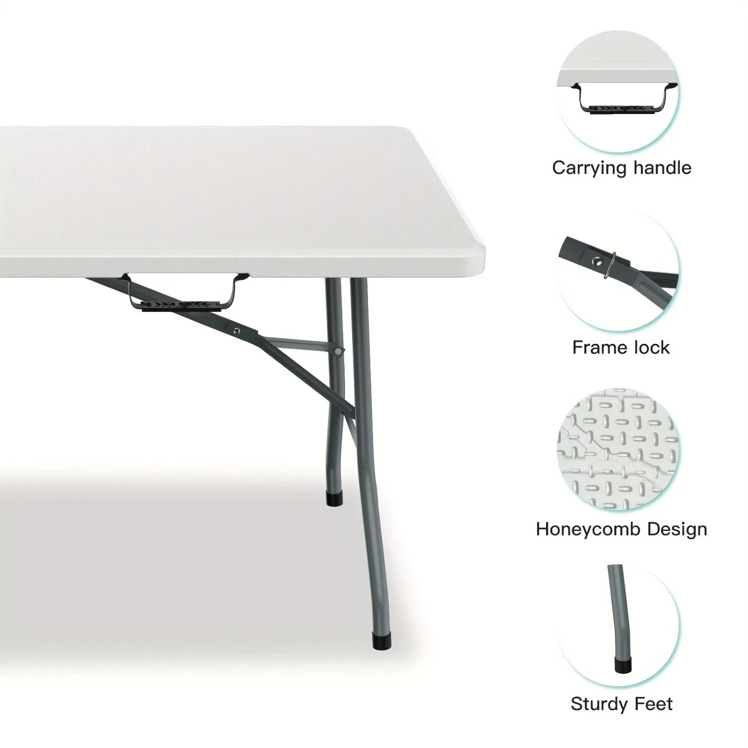 6피트(1.8m) 넓은 플라스틱 접이식 테이블, 견고한 - Kids Outdoor Dining Table 리뷰 및 가격