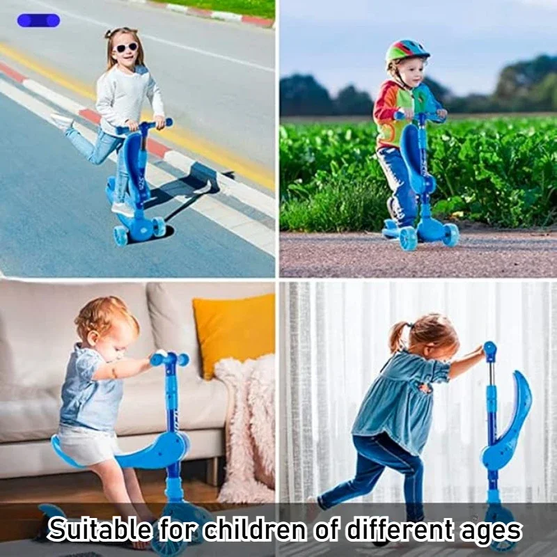 2-in-1 어린이 킥 스쿠터 LED 조명 바퀴 조절  - Kids Outdoor Entertainment 리뷰 및 가격