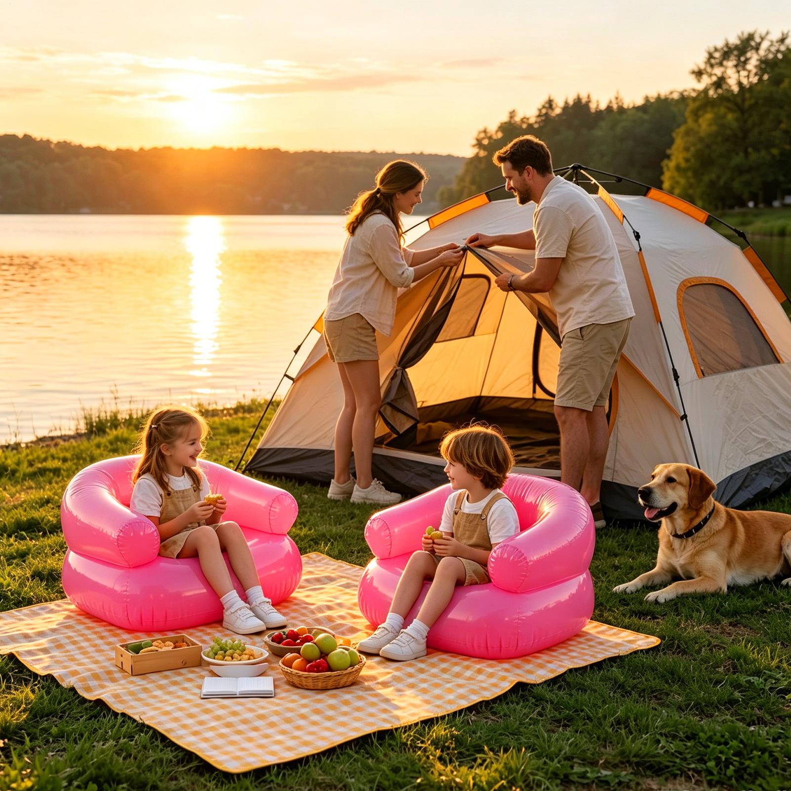 어린이용 방수 두꺼운 PVC 휴대용 에어 의자, 캠핑, - Kids Outdoor Bean Bag Chair 리뷰 및 가격