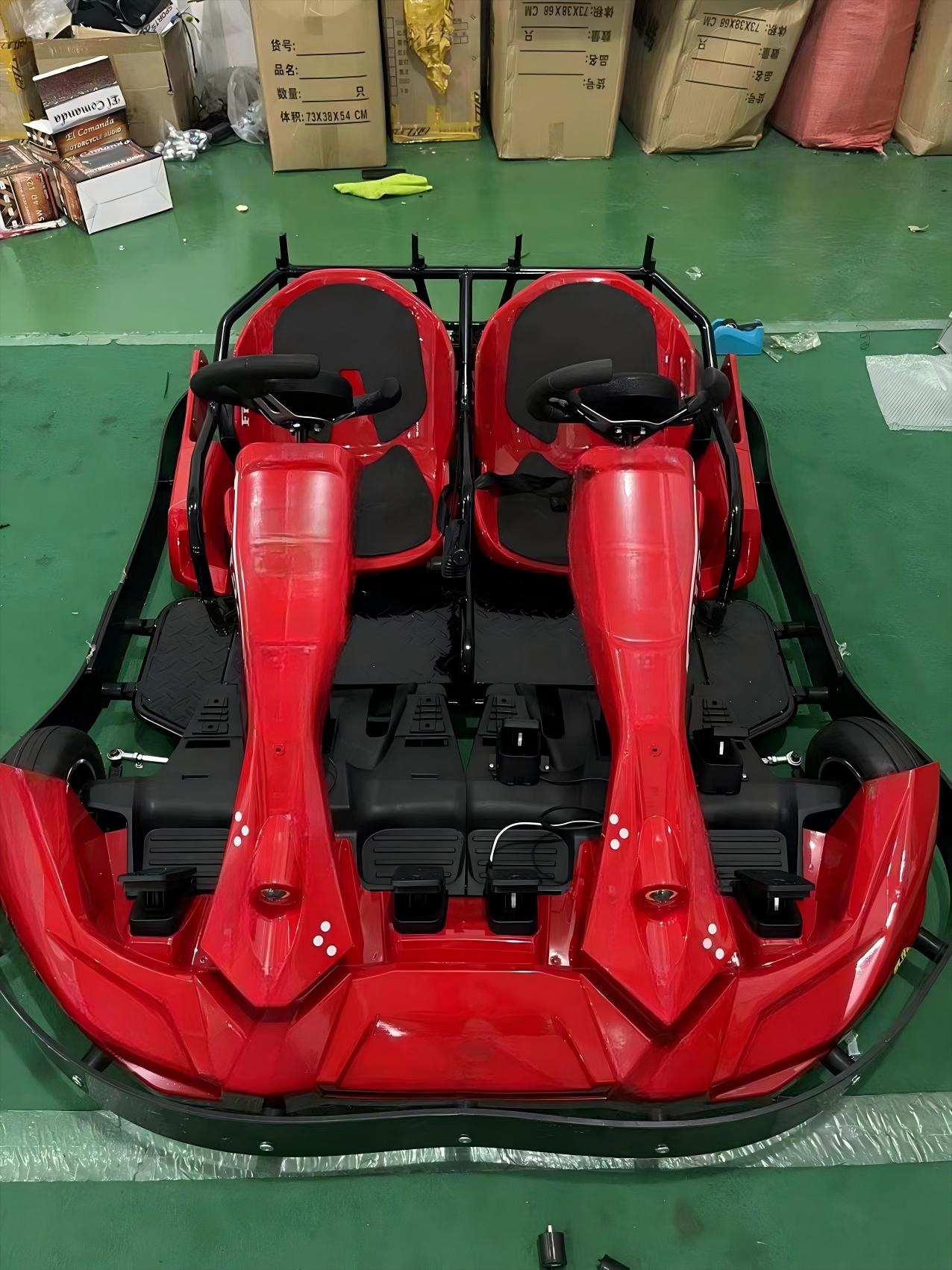 듀얼 시트 전기 레이싱 카트 배터리 구동 성인 및 어린 - Kids Outdoor Karting 리뷰 및 가격
