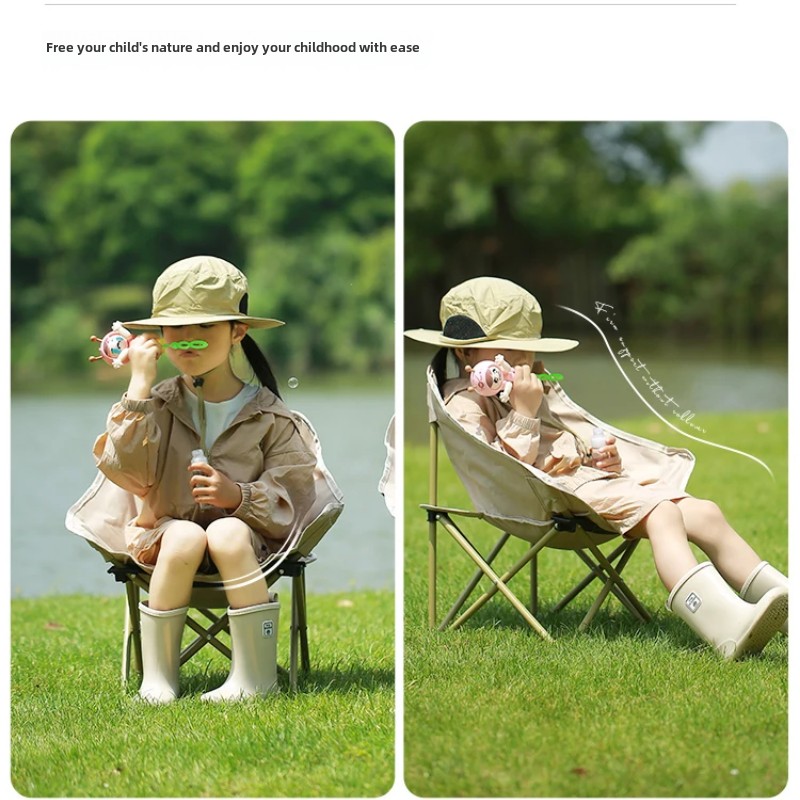어린이용 미니 휴대용 접이식 달 의자, 곡선 안락 의자 - Kids Outdoor Bean Bag Chair 리뷰 및 가격