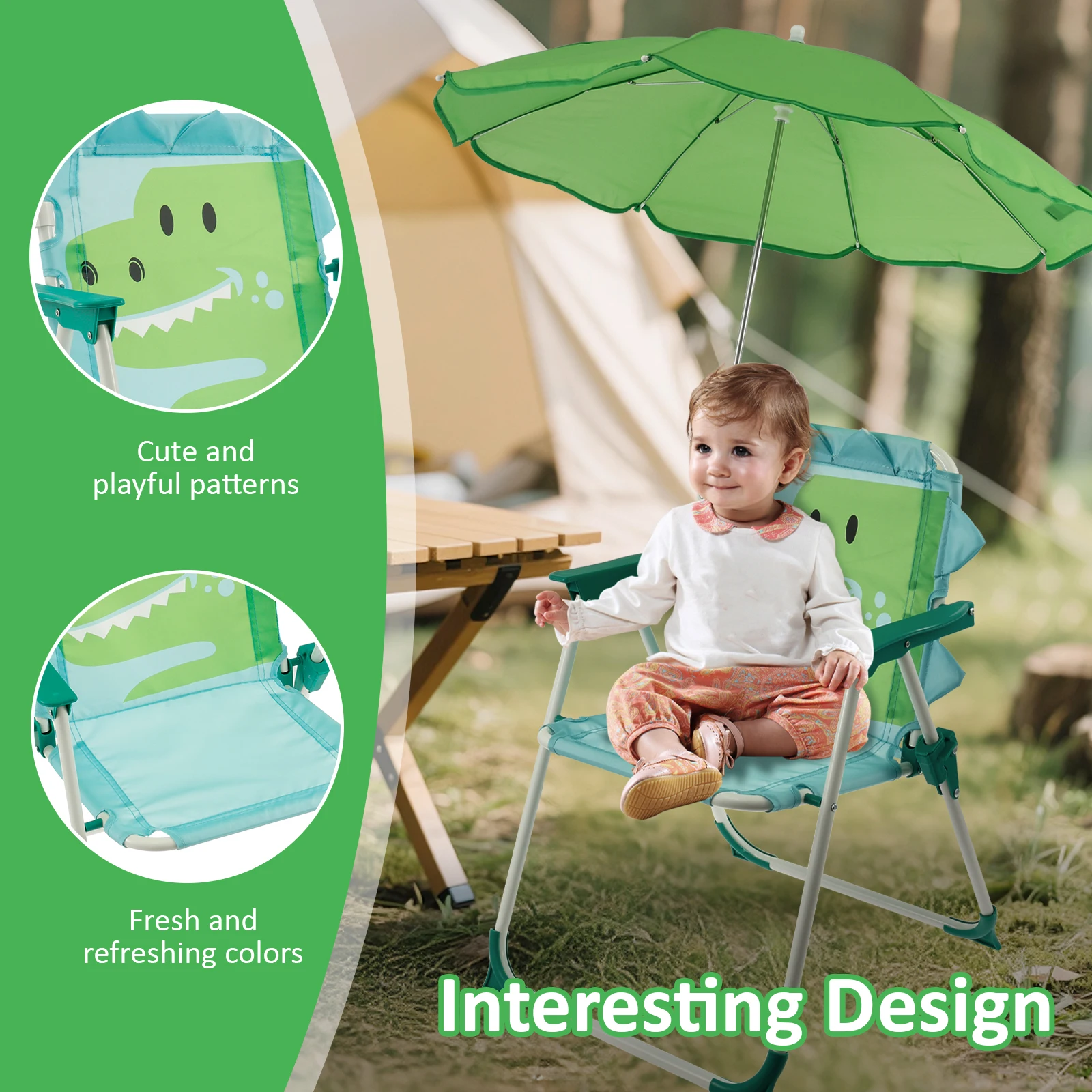 어린이 접이식 비치 의자, 햇빛 가리개 포함, 야외용  - Kids Outdoor Lounge Chair 리뷰 및 가격
