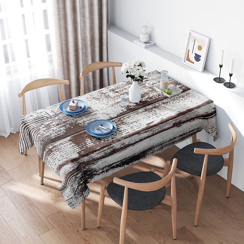 소박한 갈색 흰색 줄무늬 식탁보가 포함된 어울리는 의자 - Kids Outdoor Dining Table 리뷰 및 가격