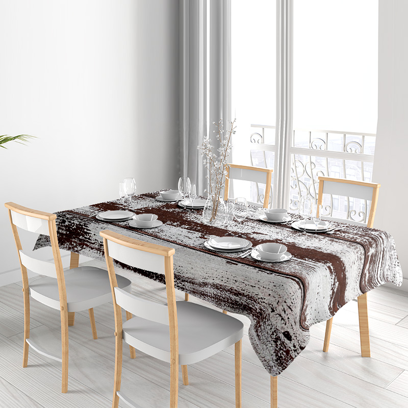 소박한 갈색 흰색 줄무늬 식탁보가 포함된 어울리는 의자 - Kids Outdoor Dining Table 리뷰 및 가격