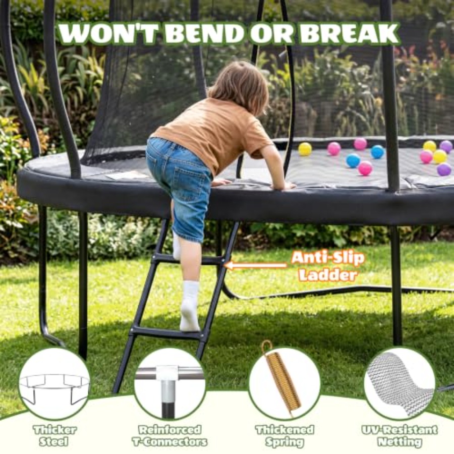 어린이용 야외 트램펄린: 14피트, 녹 방지 코팅된 스 - Kids Outdoor Frame 리뷰 및 가격