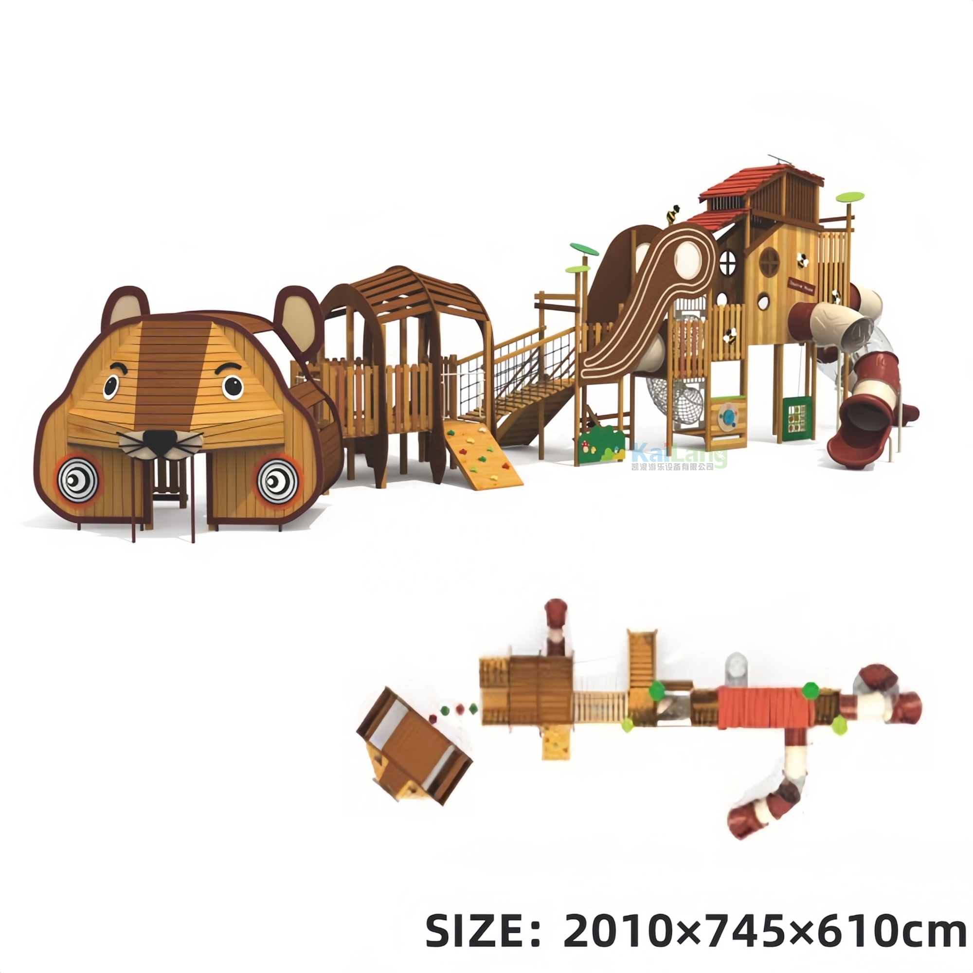 고품질 동물원 야외 놀이공원 나무 미끄럼틀 그룹 야외  - Outdoor Children'S Park 리뷰 및 가격
