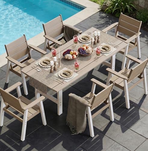 야외 식사 세트, 6인용 7피스 파티오 테이블 및 의자 - Kids Outdoor Dining Table 리뷰 및 가격