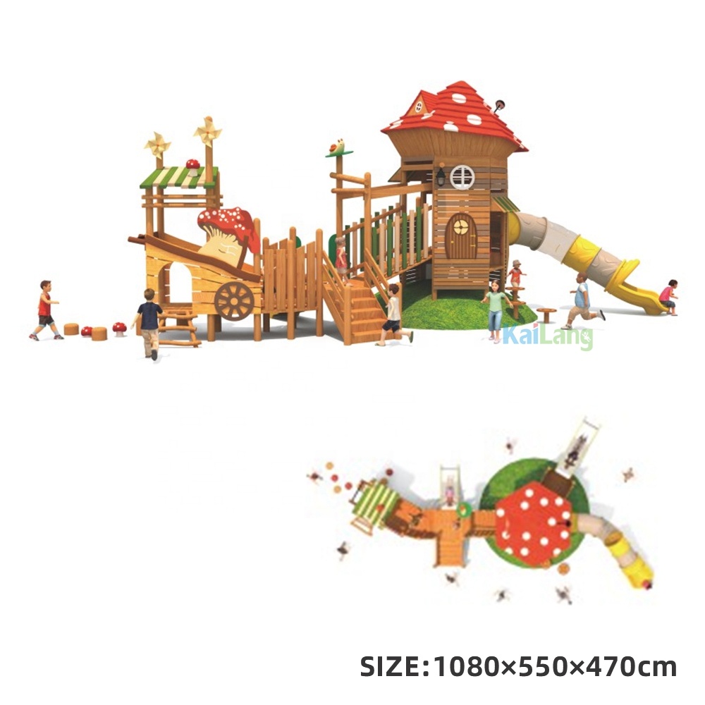 숲 속 버섯 모양 목재 놀이공원 야외 스포츠 장비 어린 - Outdoor Children'S Park 리뷰 및 가격