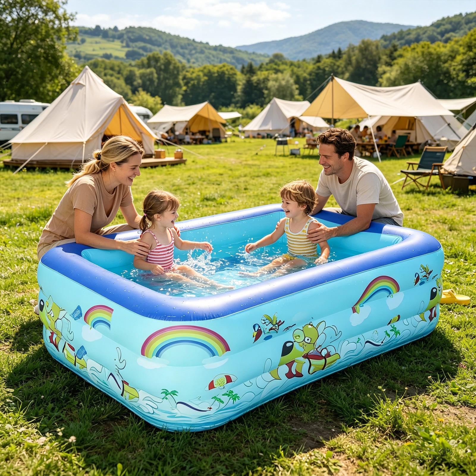 풍선 수영장 대형 가족 수영장 PVC 두꺼운 직사각형  - Kids Outdoor Frame 리뷰 및 가격