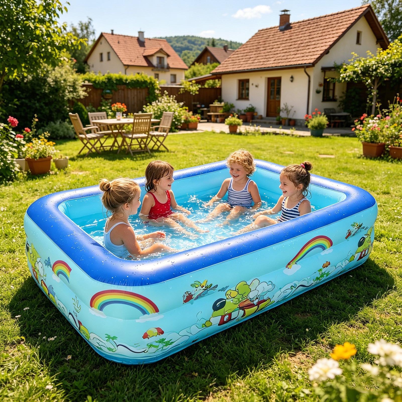 풍선 수영장 대형 가족 수영장 PVC 두꺼운 직사각형  - Kids Outdoor Frame 리뷰 및 가격