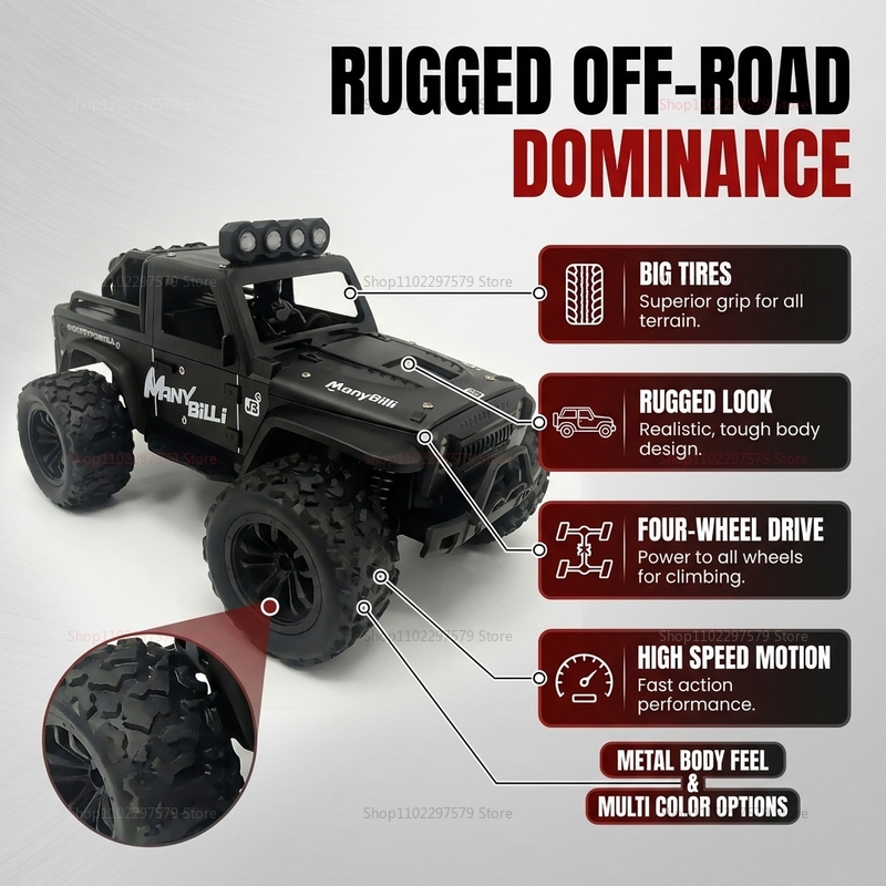 새로운 합금 지프 레이싱 1:16 스케일 LED 조명  - Kids Outdoor Jeep 리뷰 및 가격